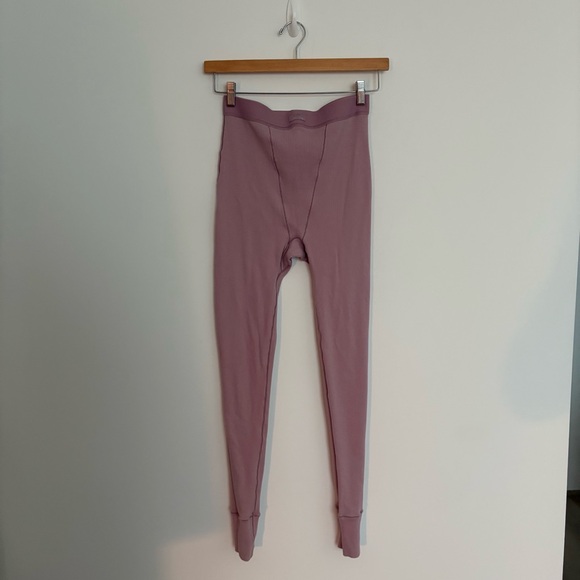 SKIMS Womens Leggings Medium Lavender Ribbed Cotton Lightweight Comfy Cozy - Picture 3 of 11